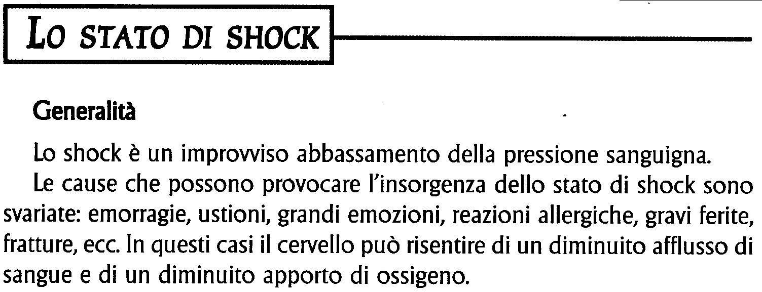 In Presenza Di Un Ferito In Stato Di Shock